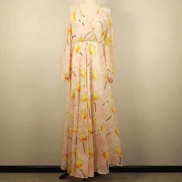 Judith March She Daisy Boho Cut-Out Maxi Dress Medium - Picture 1 of 6